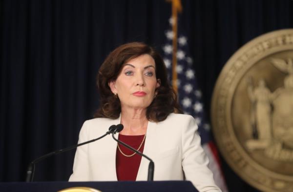 According to the poll, 42% of New Yorkers disapprove of Gov. Kathy Hochul's job performance.