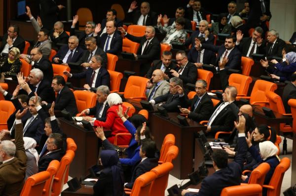 Turkish lawmakers vote in favor of Sweden's bid to join NATO at the Turkish Parliament