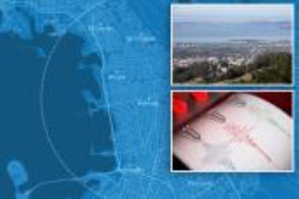 Berkeley, Calif.; Map show epicenter of earthquake in Berkeley, richter scale