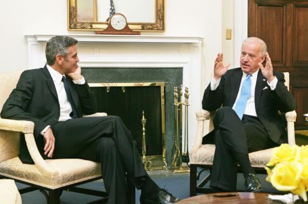 George Cloo<em></em>ney with Joe Biden