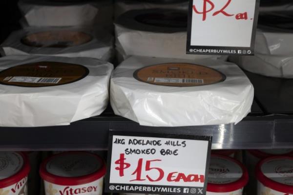 A wheel of Adelaide Hills smoked brie for $15 at the Cheaper Buy Miles in Footscray.