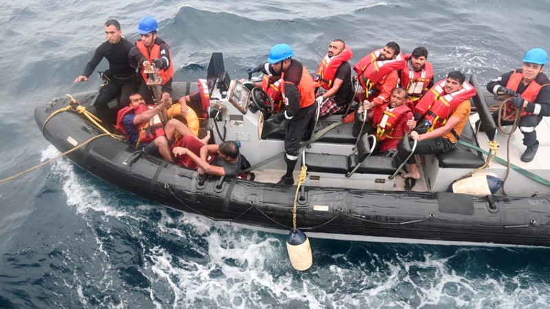 The Indian Navy's long-range maritime reco<em></em>nnaissance aircraft P-8I is also assisting in the search operations. It is learnt that the oil tanker was going towards the Yemeni port of Aden and it capsized off Oman's Duqm. It is not known how the tanker capsized.
