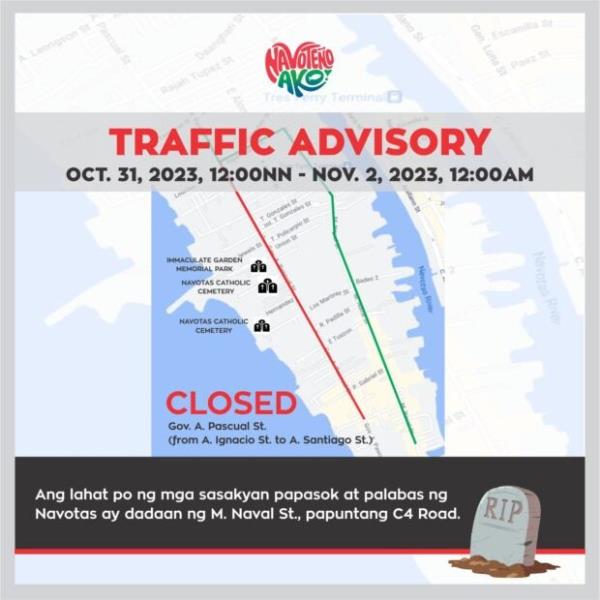 纳沃塔斯市2023年Undas封路