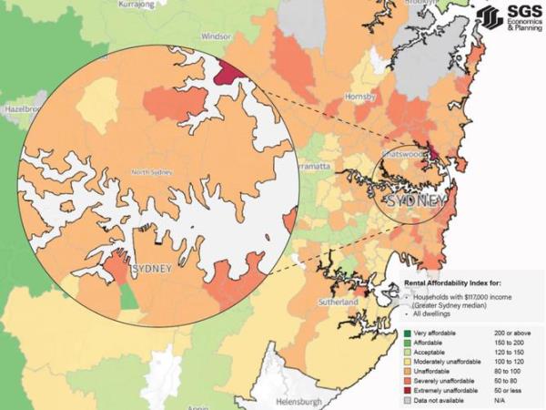 Sydney has long been Australia's most expensive place to rent, but things are decling even further.