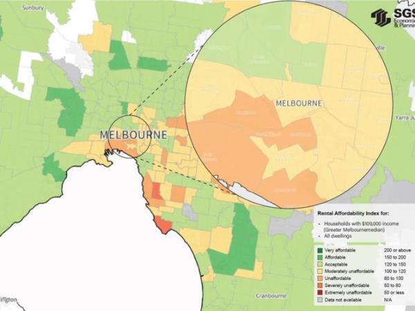Melbourne saw its affordability drop by 10 per cent in 12-months.