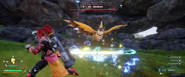 A picture of Alpha Boss Beakon in Palworld using Shockwave.