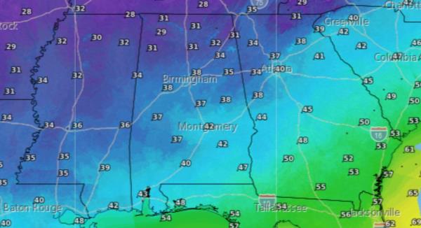 Wednesday morning lows