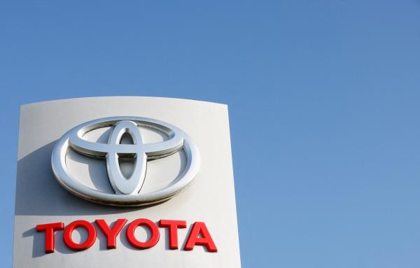 A Toyota Logo is seen at a Toyota dealership in Zaventem