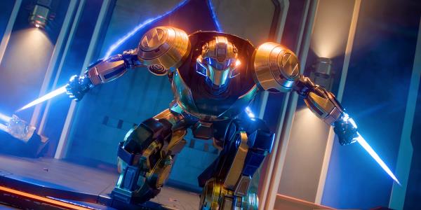 A Transformer whips out two blades in Transformers One