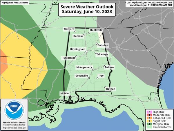 Saturday severe weather outlook