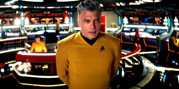 Captain Pike musing on the bridge of the USS Enterprise in Star Trek Strange New Worlds